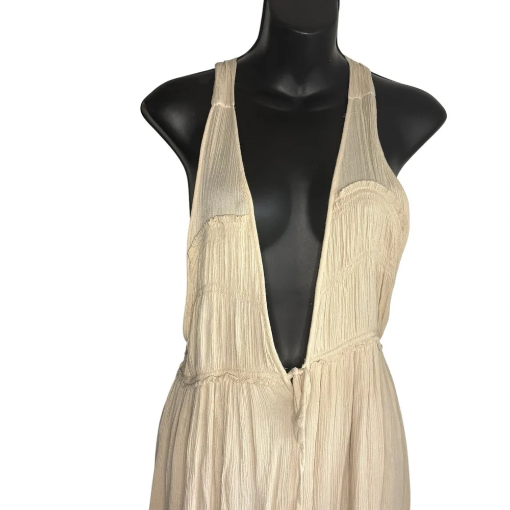 Free People Endless summer showstopper maxi dress size M Cream Textured Detail - Picture 11 of 11